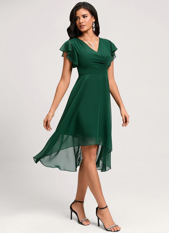 Robe Cocktail Fluide Vert Pâle
