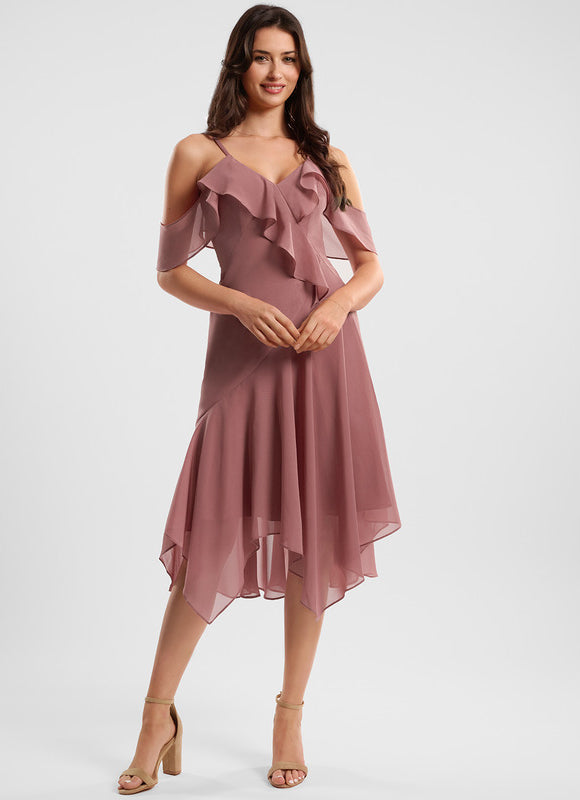 Robe Cocktail Fluide Vert Pâle