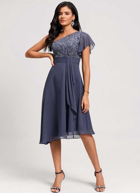 Robe Cocktail Chiffon Fluide - gallery 2