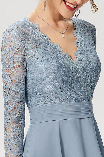 Robe Cocktail Aérienne Grise - gallery 4