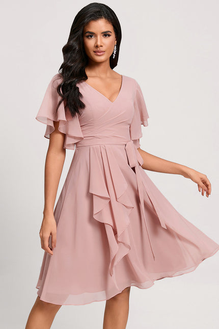 Robe Cocktail Mousseline Émeraude - gallery 2