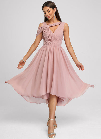 Robe Cocktail Plissée Émeraude