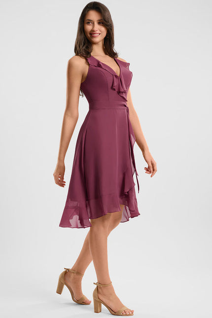 Robe Cocktail Fluide Vert Pâle - gallery 1
