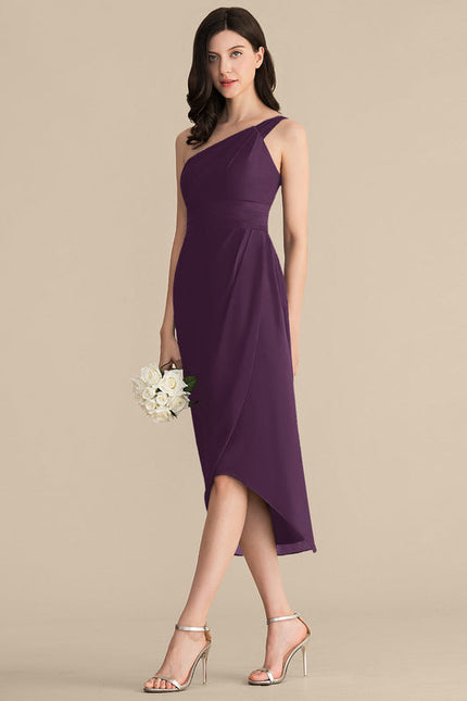 Robe Cocktail Violet Élégance Drapée