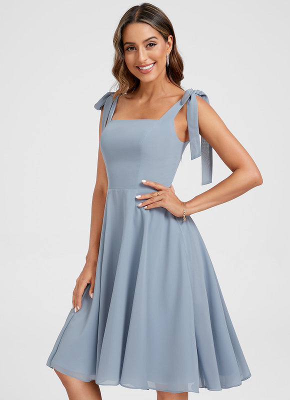 Robe Cocktail Fluide Ciel Clair