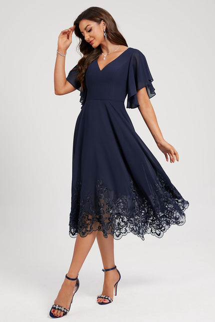 Robe Cocktail Mousseline Nocturne - gallery 3