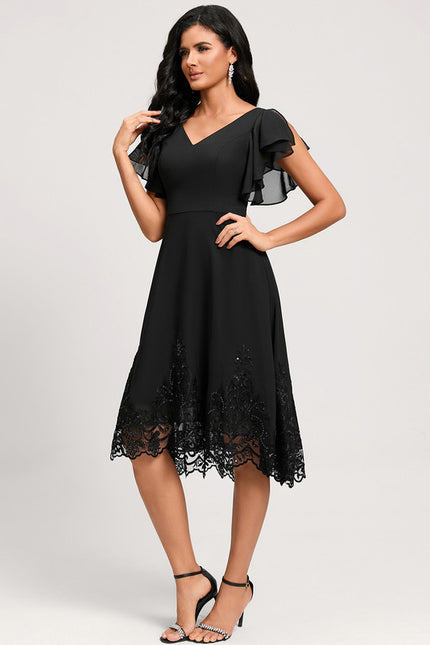 Robe Cocktail Noire Élégante - gallery 3