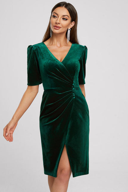 Robe Cocktail Velours Élégant - gallery 3