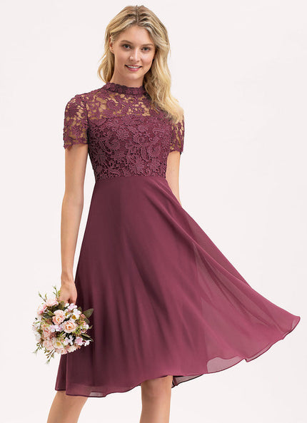 Robe Cocktail Bordeaux Dentelle