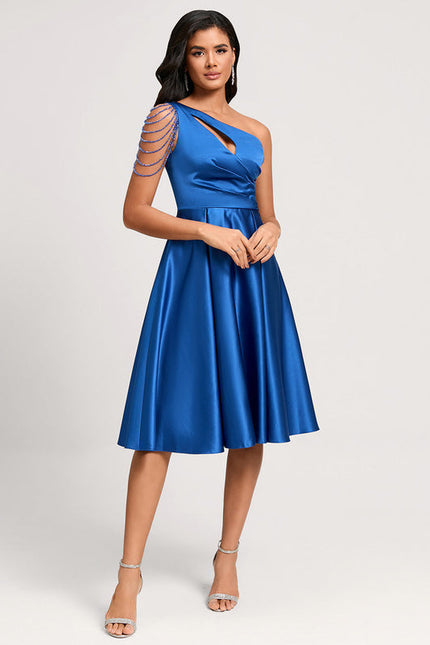 Robe Cocktail Bleu Éclatante - gallery 3