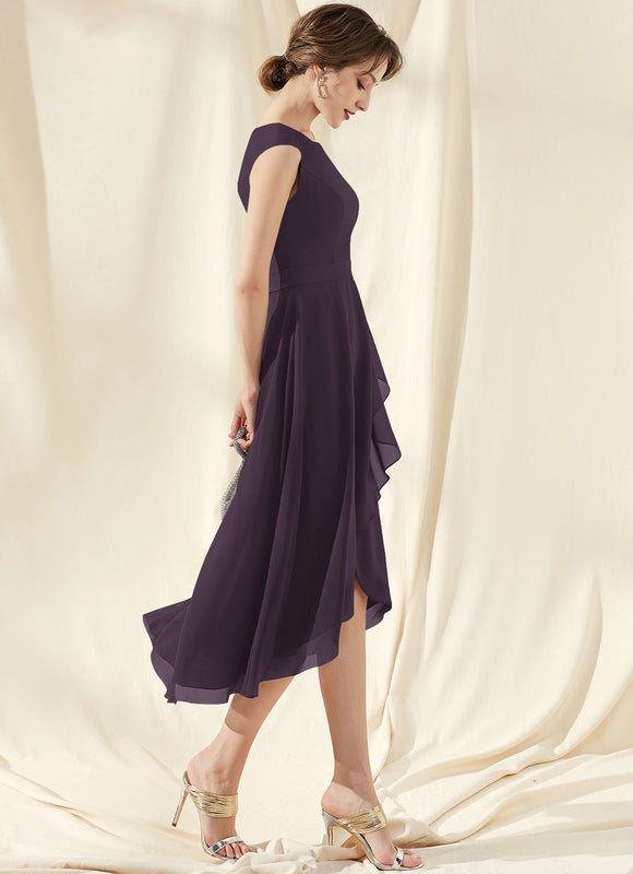 Robe Cocktail Violet Élégant - gallery 3