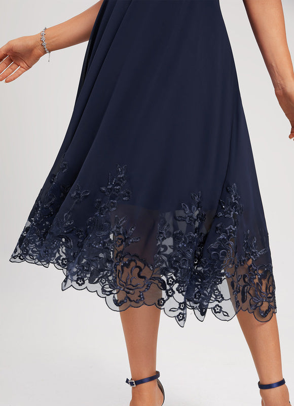 Robe Cocktail Mousseline Nocturne - gallery 4
