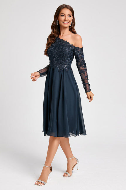 Robe Cocktail Dentelle Marine - gallery 4