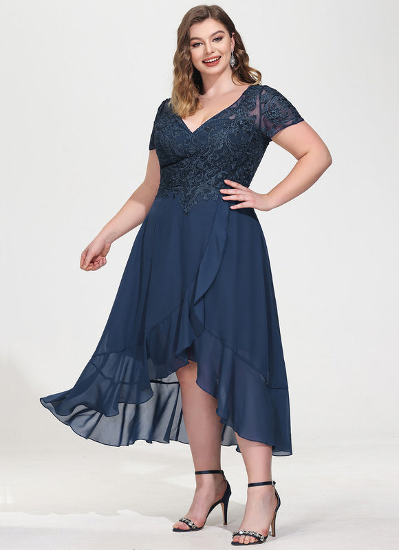 Robe Cocktail Flottante Marine - gallery 7
