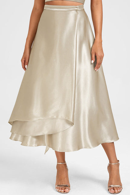 Robe Cocktail Satin Beige - gallery 3