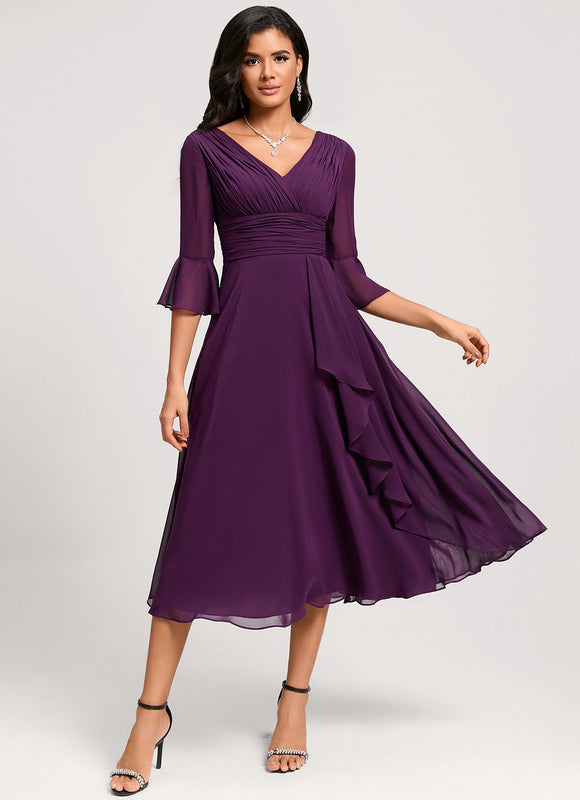 Robe De Cocktail Volants Superposés - gallery 6