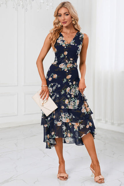 Robe De Cocktail Volants Superposés - gallery 3