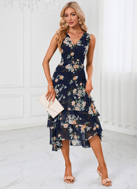 Robe De Cocktail Volants Superposés - gallery 3