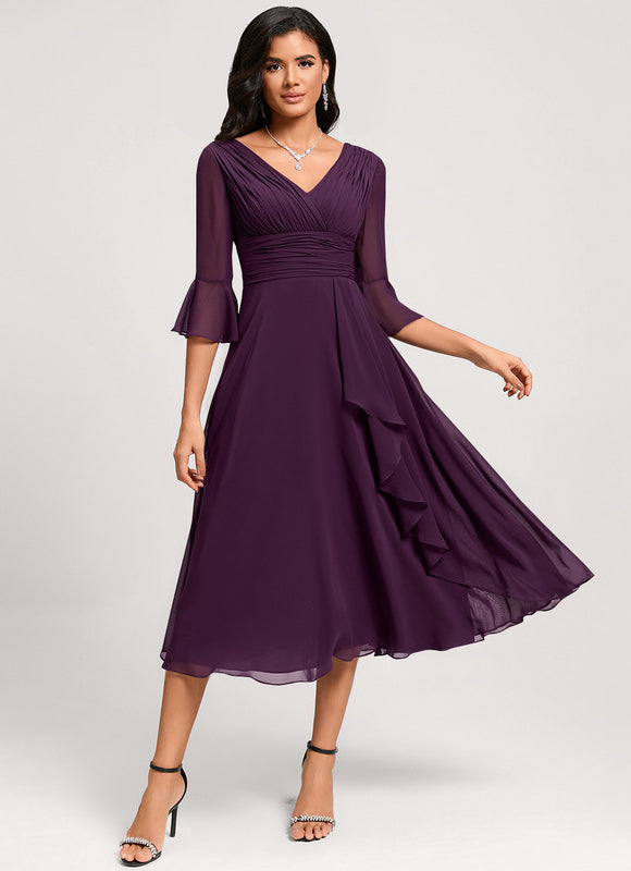 Robe De Cocktail Volants Superposés