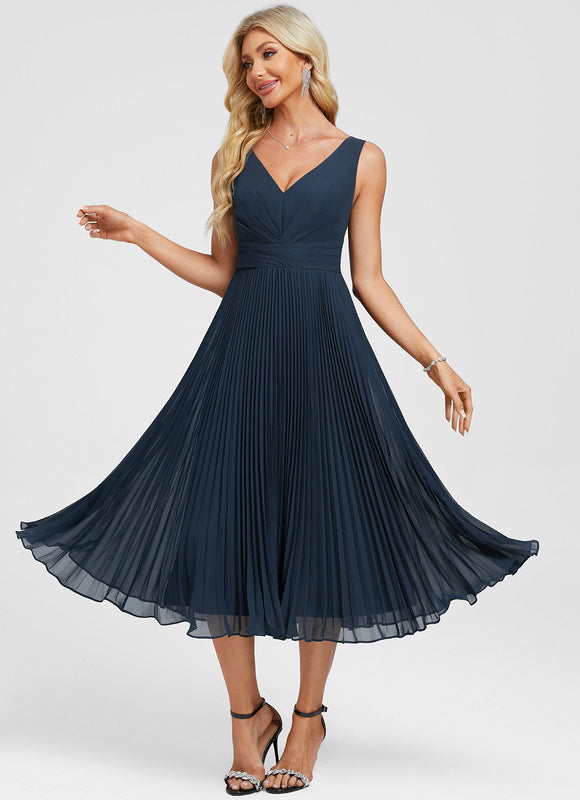 Robe Cocktail Flottante Saphir - gallery 5