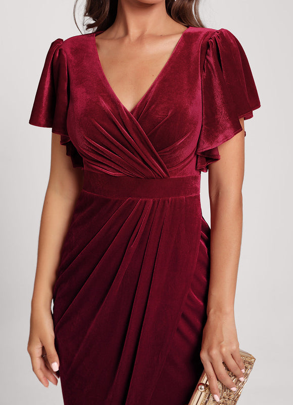 Robe Cocktail Velours Rubis Chic - gallery 2