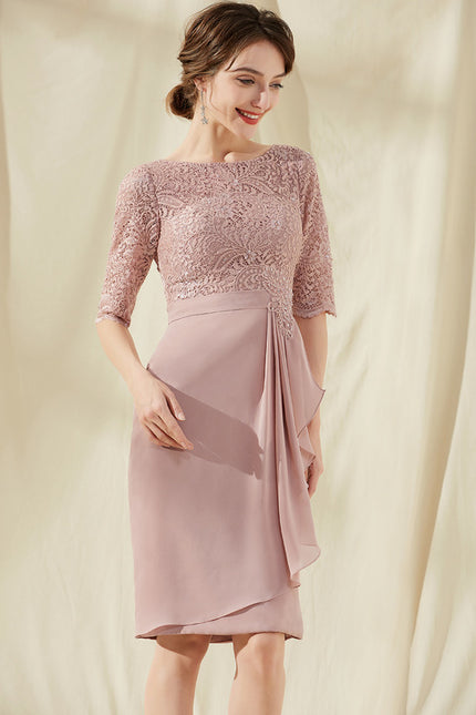 Robe Cocktail Rose Perle - gallery 3