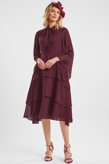 Robe Cocktail Bourdeaux Élégante