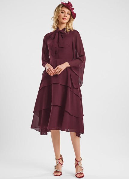 Robe Cocktail Bourdeaux Élégante