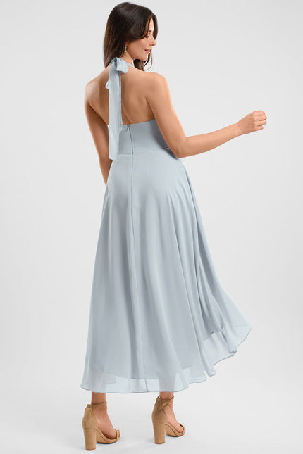 Robe Cocktail Fluide Vert Pâle - gallery 5