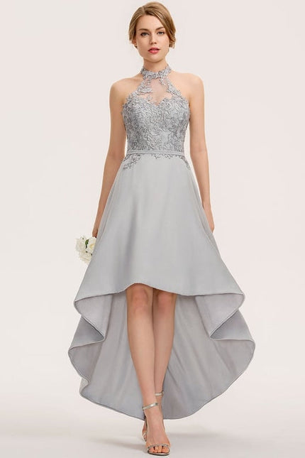Robe Cocktail Gris Élégant Flottant