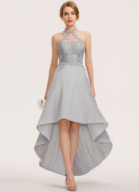 Robe Cocktail Gris Élégant Flottant
