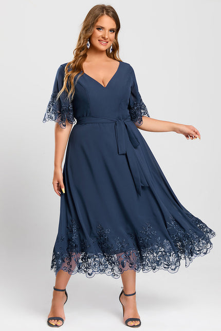 Robe Cocktail Mousseline Nocturne - gallery 7