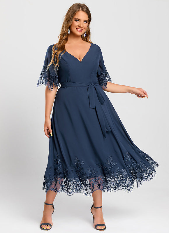 Robe Cocktail Mousseline Nocturne - gallery 7