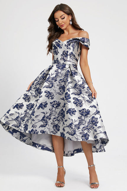 Robe Cocktail Fleur Satinée