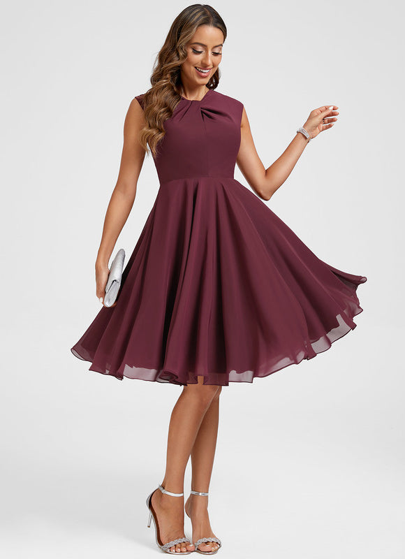 Robe Cocktail Mousseline Émeraude - gallery 4