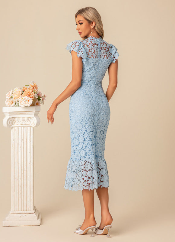 Robe Cocktail Col Montant - gallery 5
