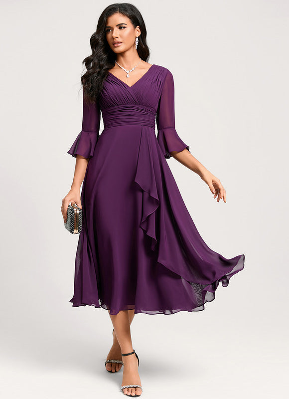 Robe De Cocktail Volants Superposés - gallery 7
