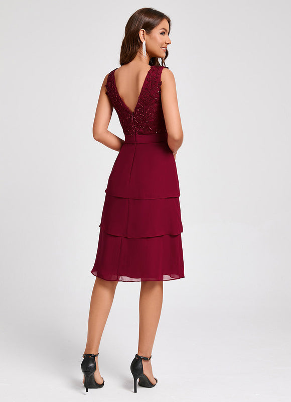 Robe Cocktail Volants Élégante - gallery 5