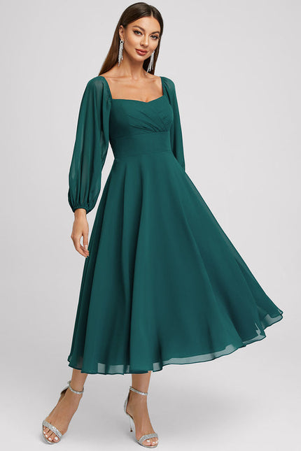 Robe Cocktail Émeraude Élégante - gallery 1