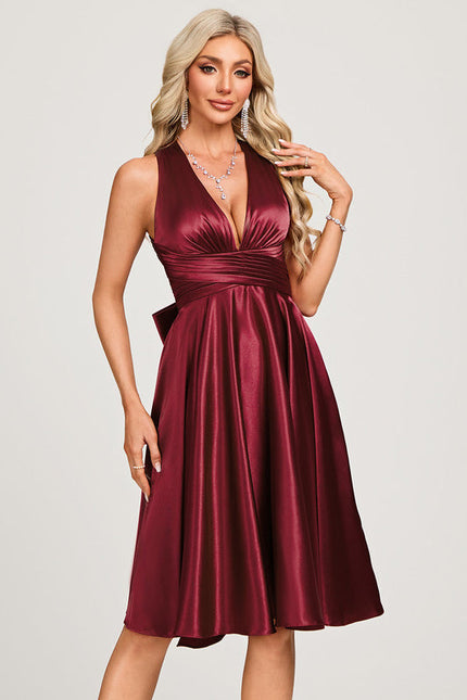 Robe Satin De Soie Cocktail - gallery 1