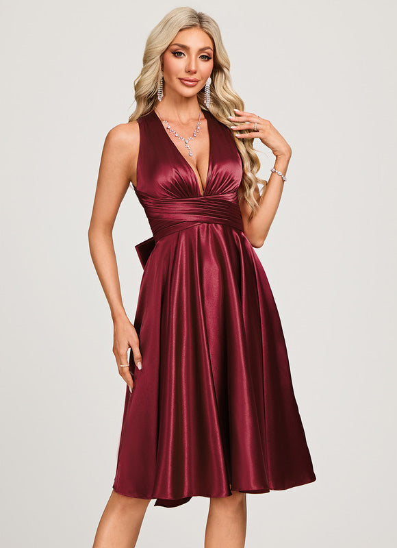 Robe Satin De Soie Cocktail - gallery 1