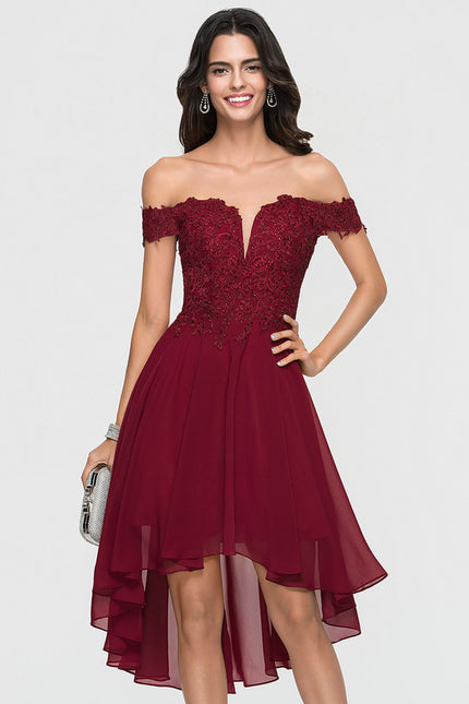Robe Cocktail Rouge Élégance Asymétrique