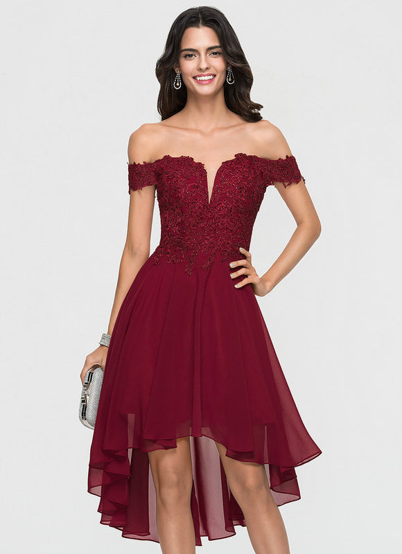 Robe Cocktail Rouge Élégance Asymétrique