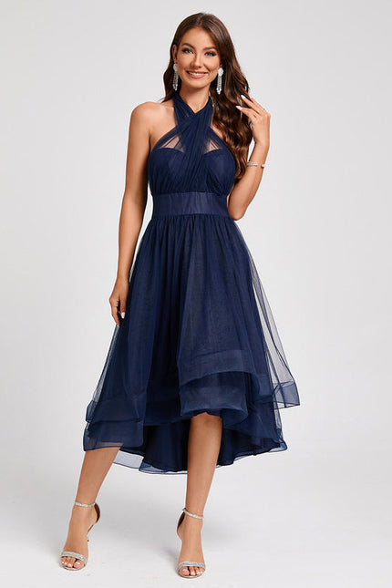 Robe Cocktail Tulle Asymétrique - gallery 7