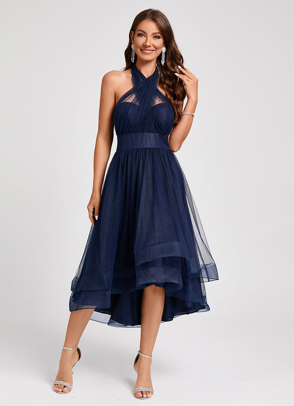 Robe Cocktail Tulle Asymétrique - gallery 7