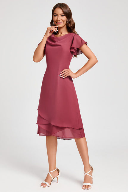 Robe Cocktail Mousseline Flottante