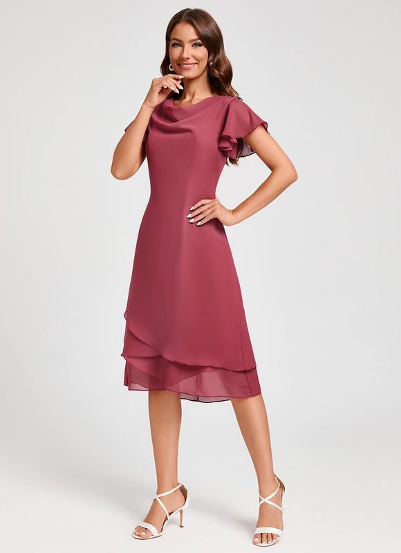 Robe Cocktail Mousseline Flottante