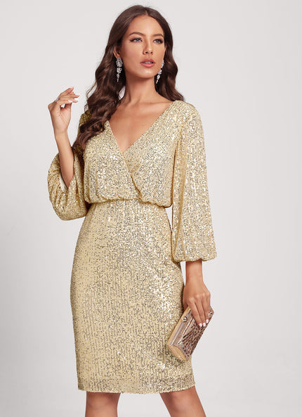 Robe Cocktail Paillette Glamour