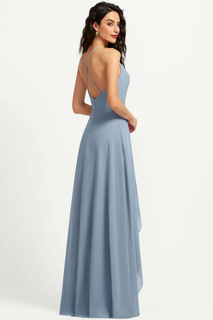 Robe Cocktail Fluide Marine Asymétrique - gallery 4