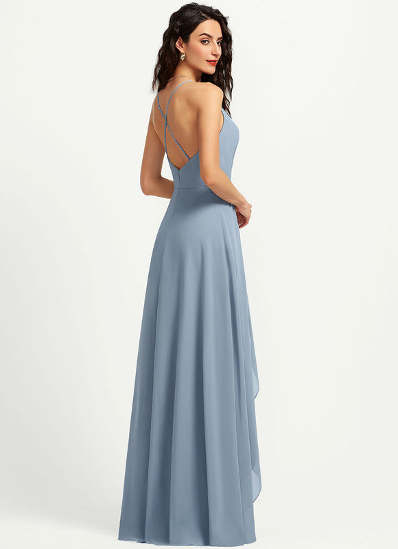 Robe Cocktail Fluide Marine Asymétrique - gallery 4